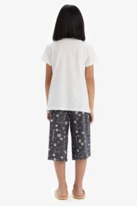 DeFacto 100% Cotton Anime Printed Elastic Waist Pajama Set Girl Child - Image 7