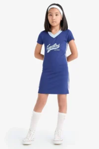 DeFacto V-Neck Printed Short Sleeve Summer Dress Girl - Image 2