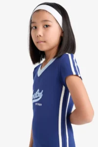 DeFacto V-Neck Printed Short Sleeve Summer Dress Girl - Image 4