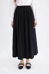 DeFacto A Cut Normal Waist Basic Straight Flared Maxi Skirt - Image 5