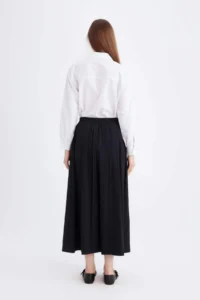 DeFacto A Cut Normal Waist Basic Straight Flared Maxi Skirt - Image 7