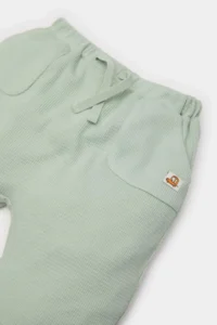 DeFacto Baby Boy Label Printed Waffle Sweatpants with Elastic Waist - Image 2
