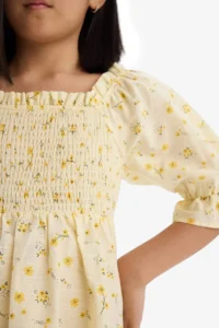 DeFacto Patterned Cotton Short Sleeve Summer Dress Girl - Image 6