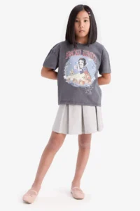 DeFacto Basic Plain Pleated Skirt Girls' - Image 2