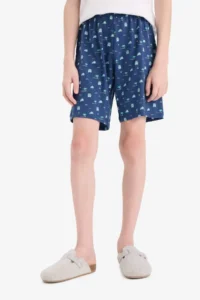 DeFacto Boy's Pajama Set Printed Short Sleeve Top Patterned Shorts - Image 5