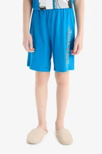 DeFacto 100% Cotton Printed Elastic Waist Pajama Set for Boys - Image 6