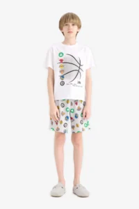 DeFacto 100% Cotton NBA Current Teams Elastic Waist Pajama Set Boy