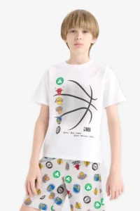 DeFacto 100% Cotton NBA Current Teams Elastic Waist Pajama Set Boy - Image 6