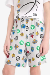 DeFacto 100% Cotton NBA Current Teams Elastic Waist Pajama Set Boy - Image 8