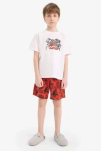 DeFacto 100% Cotton Marvel Comics Elastic Waist Pajama Set Boy