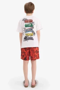DeFacto 100% Cotton Marvel Comics Elastic Waist Pajama Set Boy - Image 7
