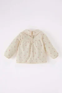 DeFacto Baby Collar Floral Twill Long Sleeve Shirt for Baby Girl - Image 5