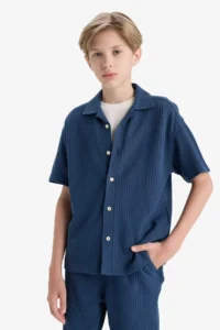 DeFacto Oversize Wide Fit Polo Neck Short Sleeve Shirt Boy