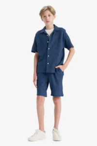 DeFacto Oversize Wide Fit Polo Neck Short Sleeve Shirt Boy - Image 2
