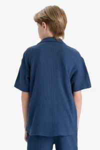 DeFacto Oversize Wide Fit Polo Neck Short Sleeve Shirt Boy - Image 7