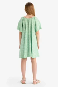 DeFacto Patterned Viscose Short Sleeve Summer Dress Girl - Image 6