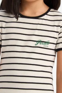 DeFacto Crew Neck Ribbed Camisole Short Sleeve Striped Summer Dress Girls - Image 7