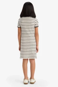 DeFacto Crew Neck Ribbed Camisole Short Sleeve Striped Summer Dress Girls - Image 8