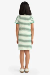 DeFacto Crew Neck Ribbed Camisole Short Sleeve Striped Summer Dress Girls - Image 8