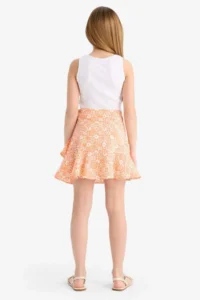 DeFacto Patterned Cotton Salmon Girls' Skirt E4252A8/OG189 - Image 6