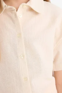 DeFacto Cropped Fit Cotton Back Printed Short Sleeve Shirt Girls - Image 5