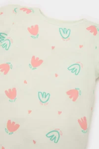DeFacto 100% Cotton Floral Elastic Waist Pajama Set Baby Girl - Image 4