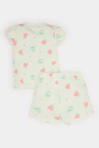 DeFacto 100% Cotton Floral Elastic Waist Pajama Set Baby Girl - Image 6