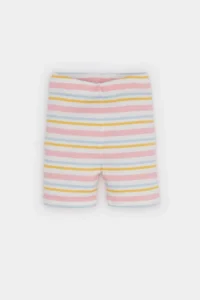 DeFacto Pajama Set Printed Short Sleeve Ribbed Camisole Top Elastic Waist Striped Shorts Baby Girl - Image 6