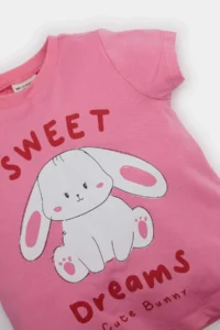 DeFacto Pajama Set Printed Short Sleeve Ribbed Camisole Top Elastic Waist Striped Shorts Baby Girl - Image 7