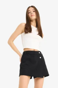DeFacto High Waist Pocket Mini Black Women's Shorts E4696AX/NM40 - Image 4