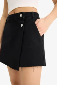 DeFacto High Waist Pocket Mini Black Women's Shorts E4696AX/NM40 - Image 6