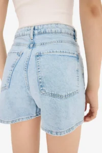 DeFacto 100% Cotton High Waist Pocketed Mini Jean Shorts Skirt - Image 6