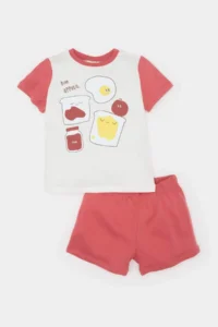 DeFacto 100% Cotton Printed Elastic Waist Pajama Set Baby Boy - Image 2