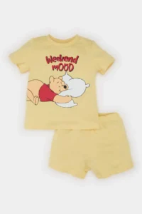 DeFacto 100% Cotton Disney Winnie The Pooh Elastic Waist Pajama Set for Baby Boy