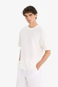 DeFacto textured Boxy Fit T-Shirt - Image 4