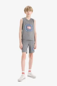 DeFacto NBA Wordmark Elastic Waist Shorts Boy - Image 2