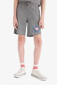 DeFacto NBA Wordmark Elastic Waist Shorts Boy - Image 4