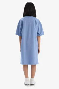 DeFacto Oversize Wide Fit Crew Neck Printed Short Sleeve Summer Dress Girl Child - Image 6