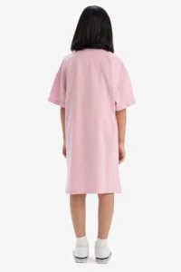 DeFacto Oversize Wide Fit Crew Neck Printed Short Sleeve Summer Dress Girl Child - Image 6