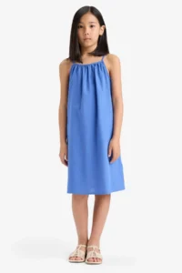 DeFacto A-Line Cotton Sleeveless Summer Dress Girl - Image 3