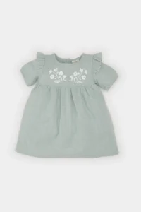 DeFacto Short Sleeve Flame Poplin Dress Baby Girl