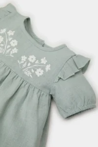DeFacto Short Sleeve Flame Poplin Dress Baby Girl - Image 2