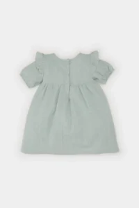 DeFacto Short Sleeve Flame Poplin Dress Baby Girl - Image 3