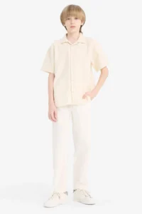 DeFacto Carrot Fit Standard Leg Linen Look Trousers Boy - Image 2
