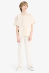 DeFacto Carrot Fit Standard Leg Linen Look Trousers Boy - Image 3