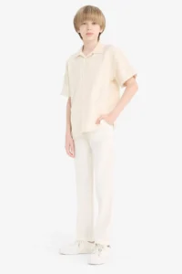 DeFacto Carrot Fit Standard Leg Linen Look Trousers Boy - Image 4