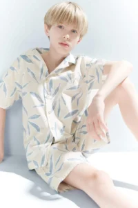 DeFacto Oversize Wide Fit Polo Neck Poplin Short Sleeve Shirt Boy
