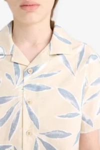 DeFacto Oversize Wide Fit Polo Neck Poplin Short Sleeve Shirt Boy - Image 6