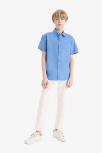 DeFacto Oversize Wide Fit Polo Neck Short Sleeve Shirt Boy - Image 3