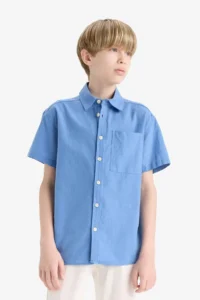 DeFacto Oversize Wide Fit Polo Neck Short Sleeve Shirt Boy - Image 4